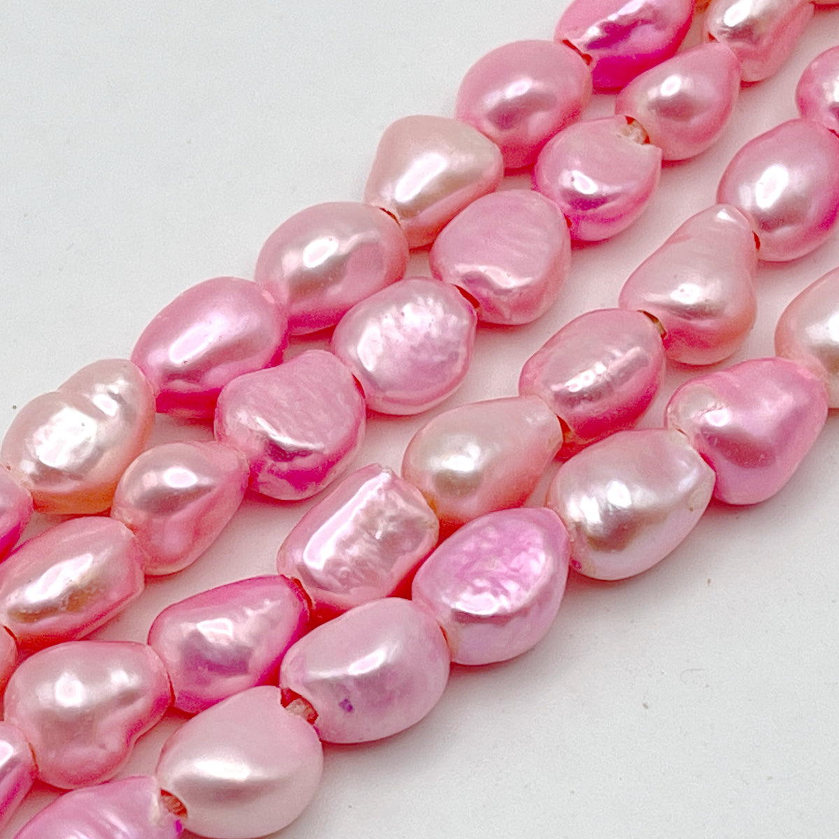 8x10mm Large Hole Pearls Hot Pink Nugget - TA Pearls – TA PEARLS