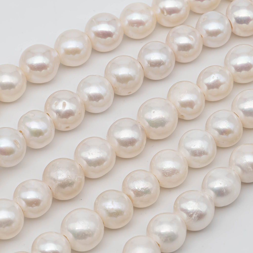 8/9mm Top-Drilled Dancing Freshwater Pearls, White (16 Stra