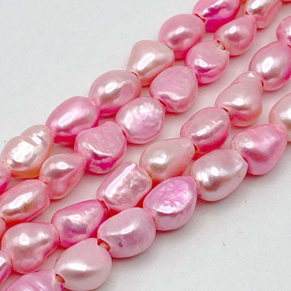 8x10mm Large Hole Pearls Hot Pink Nugget - TA Pearls – TA PEARLS